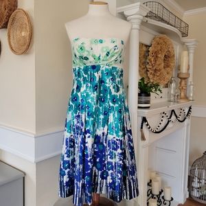 Calvin Klein Floral Strapless Dress